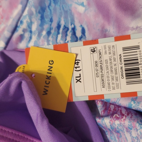 NWT Cat & Jack Girl's Shorts Unitard/Leotard Gymnastics Dance Tie-Dye XL 14 - Picture 4 of 5